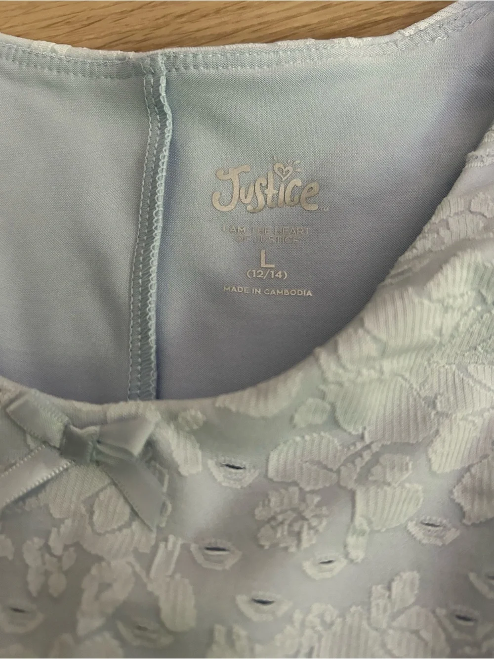 Justice Light Blue Lace A-Line Long Sleeve Dress